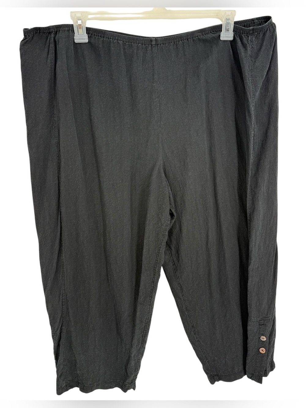Citron Santa Monica Pants Women's Size 3X Black Silk Tapered Leg Crepe Pull-on